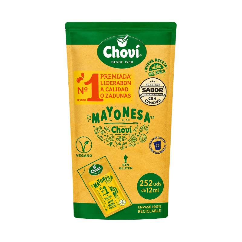 Mayonesa Chovi Sobres 252 uds - Mayonesa individual para delivery y hostelería